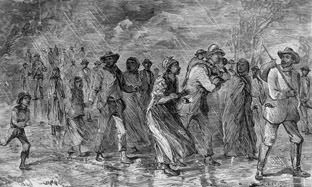 Slaves running to Free States.